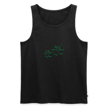 Grüner minimalistischer Hibiskus - Männer Premium Bio Tank Top - Schwarz - Vorne - AI Model Male 178 light (178cm)