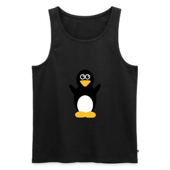 penguin - Men's Premium Organic Tank Top - black - Front - Michal (187cm)