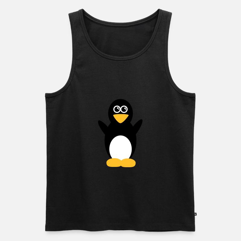 Pinguin - Männer Premium Bio Tank Top - Schwarz