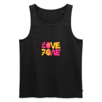 lieben Friedens siebziger 70 - Männer Premium Bio Tank Top - Schwarz - Vorne - AI Model Male 178 light (178cm)