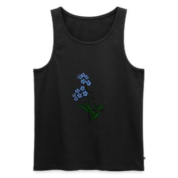 Myosotis pas bleu - Débardeur bio Premium Homme - noir - Devant - Michal (187cm)