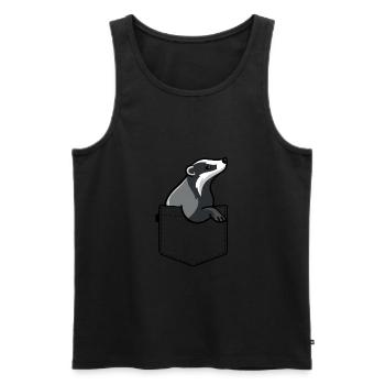 Dachs Brustasche Badger Dachsbau Honigdachs - Männer Premium Bio Tank Top - Schwarz - Vorne - Michal (187cm)