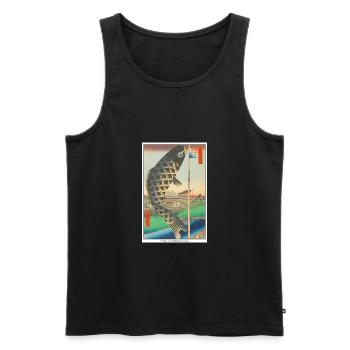 Art japonais Hiroshige - Débardeur bio Premium Homme - noir - Devant - AI Model Male 178 light (178cm)