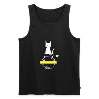 Antidépresseur cadeau chat animaux - Débardeur bio Premium Homme - noir - Devant - Michal (187cm)