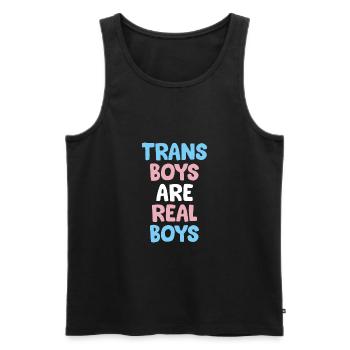 Trans-Jungs sind echte Jungs - Männer Premium Bio Tank Top - Schwarz - Vorne - Michal (187cm)