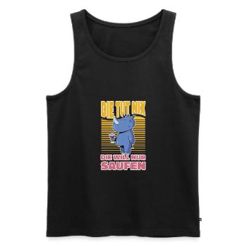 Saufen Bier Trinken Mädels Outfit - Lustiges - Männer Premium Bio Tank Top - Schwarz - Vorne - Michal (187cm)