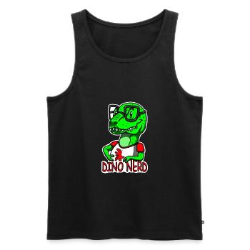Dino Nerd Dinosaurier T-rex - Männer Premium Bio Tank Top - Schwarz - Vorne - Michal (187cm)