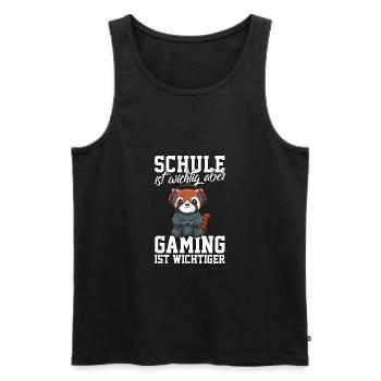 Gaming Roter Panda - Computerspiele Videospiele - Männer Premium Bio Tank Top - Schwarz - Vorne - AI Model Male 178 light (178cm)
