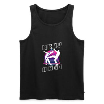 Martial Arts Self Defense Krav Maga Silhouettes - Männer Premium Bio Tank Top - Schwarz - Vorne - Michal (187cm)