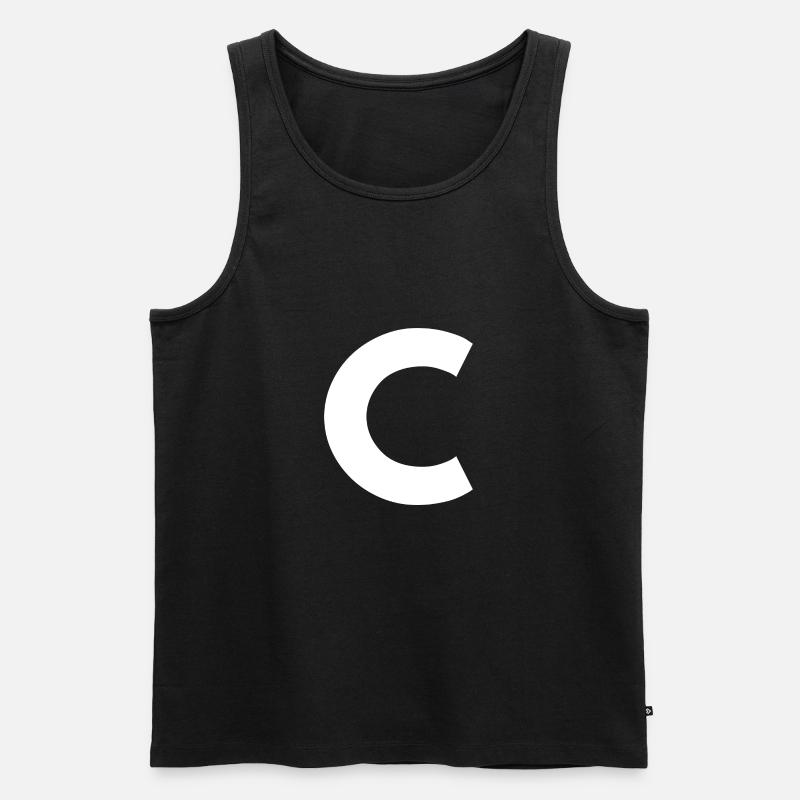 C - Männer Premium Bio Tank Top - Schwarz