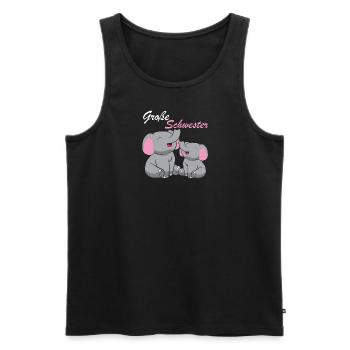Elefanten - Große Schwester - Männer Premium Bio Tank Top - Schwarz - Vorne - AI Model Male 178 light (178cm)