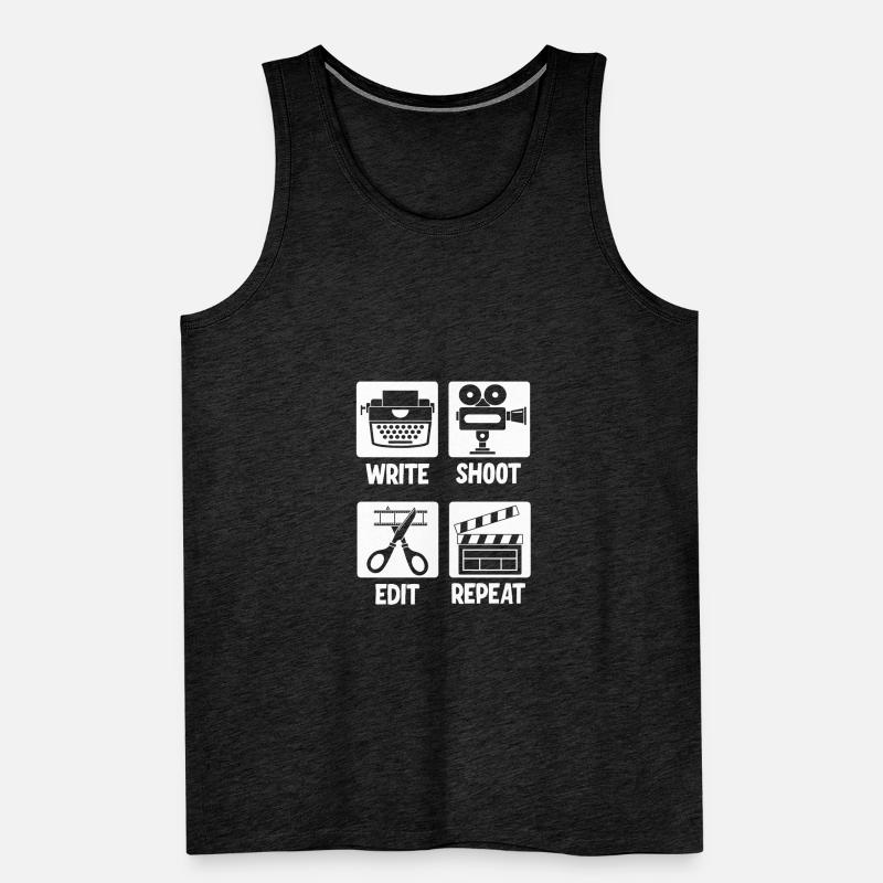 Write Shoot Edit Repeat Filmmaker Männer Premium Bio Tank Top