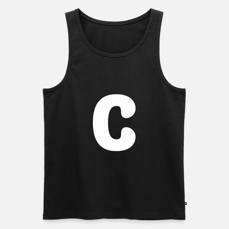 C - Männer Premium Bio Tank Top - Schwarz