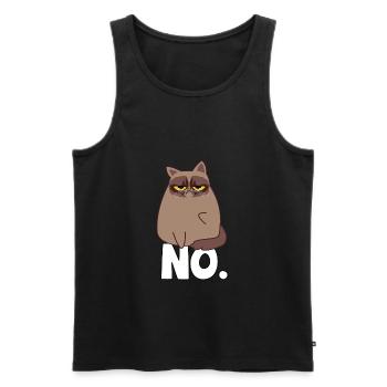 Chat grincheux - Débardeur bio Premium Homme - noir - Devant - AI Model Male 178 light (178cm)