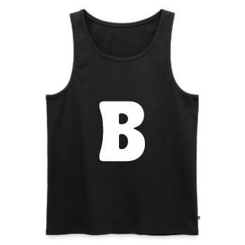 B - Männer Premium Bio Tank Top - Schwarz - Vorne - AI Model Male 178 light (178cm)