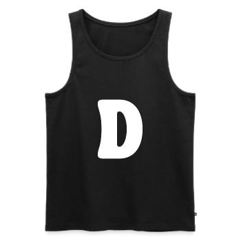 D - Männer Premium Bio Tank Top - Schwarz - Vorne - AI Model Male 178 light (178cm)