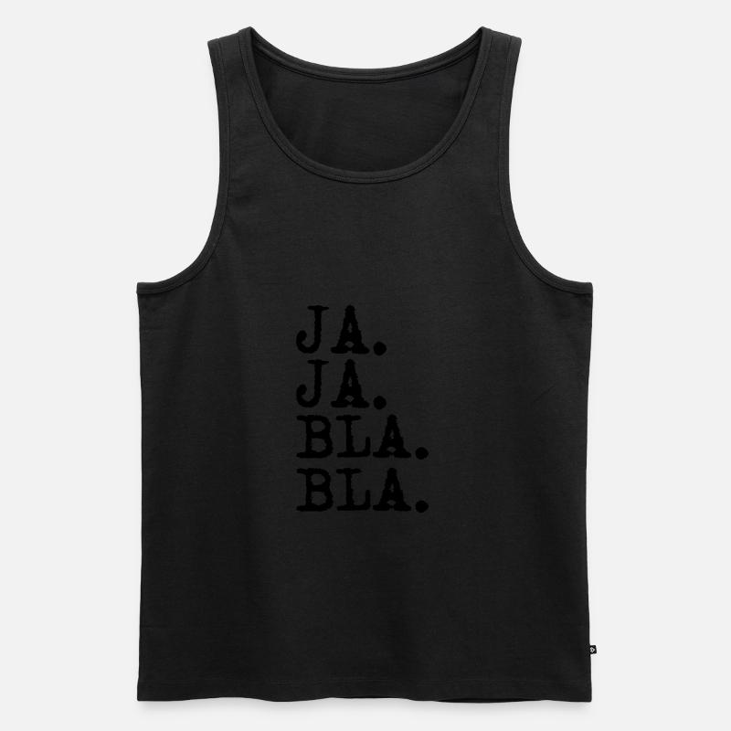 ja ja bla bla - Männer Premium Bio Tank Top - Schwarz