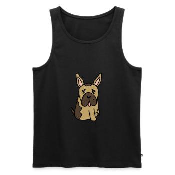 Français Buldog - bouledogue français - Débardeur bio Premium Homme - noir - Devant - Michal (187cm)