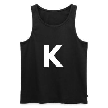 K - Männer Premium Bio Tank Top - Schwarz - Vorne - AI Model Male 178 light (178cm)