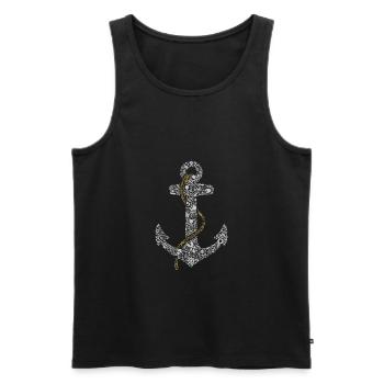 Anker - Männer Premium Bio Tank Top - Schwarz - Vorne - Michal (187cm)