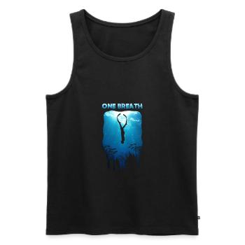 XASTY One Breath Freediving Apnea Diving Shirt - Men's Premium Organic Tank Top - black - Front - AI Model Male 178 light (178cm)