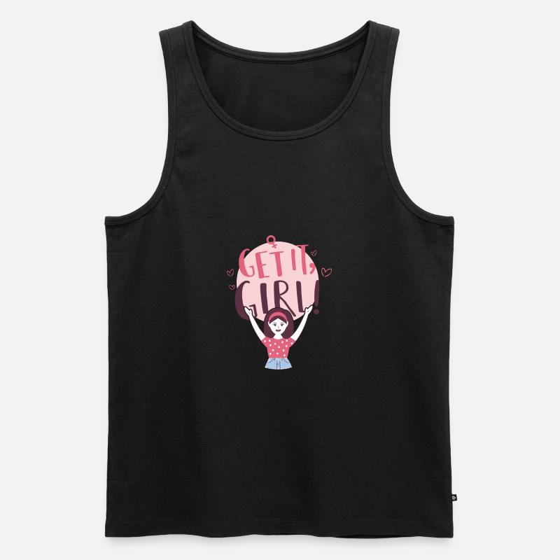 Hol es dir, Mädchen! - Männer Premium Bio Tank Top - Schwarz