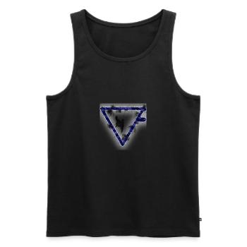 Symbole; Aqua_ - Débardeur bio Premium Homme - noir - Devant - Michal (187cm)