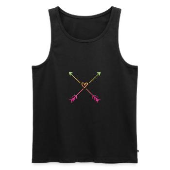 Bunte Pfeile mit Herz, Amor, Liebe, Valentinstag - Männer Premium Bio Tank Top - Schwarz - Vorne - AI Model Male 178 light (178cm)