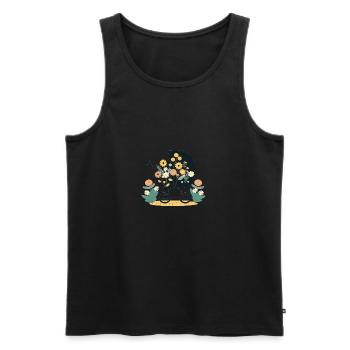 Flowery stroller 5 - Men's Premium Organic Tank Top - black - Front - AI Model Male 178 light (178cm)