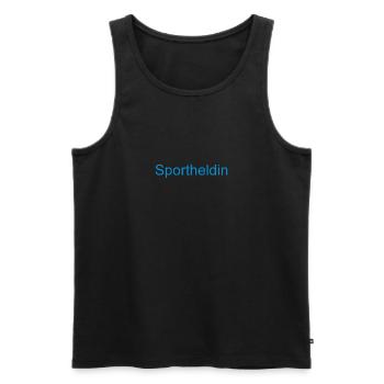 Sportheldin - Männer Premium Bio Tank Top - Schwarz - Vorne - AI Model Male 178 light (178cm)