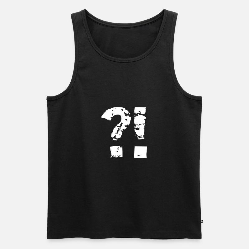 Fragezeichen Ausrufezeichen Comicstyle. - Männer Premium Bio Tank Top - Schwarz