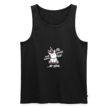 All crazy Here, come unicorn we go - Men's Premium Organic Tank Top - black - Front - Michal (187cm)