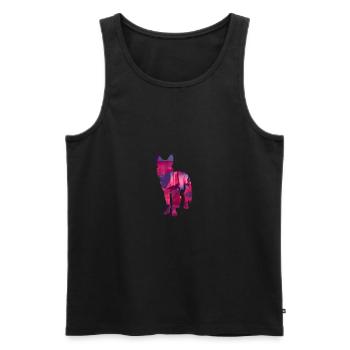 Dog low poly - Hunde Low Poly Design - Männer Premium Bio Tank Top - Schwarz - Vorne - AI Model Male 178 light (178cm)