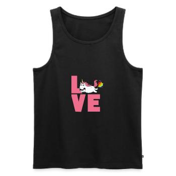 Love Einhorn - Männer Premium Bio Tank Top - Schwarz - Vorne - AI Model Male 178 light (178cm)