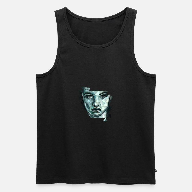 Gesicht - Männer Premium Bio Tank Top - Schwarz