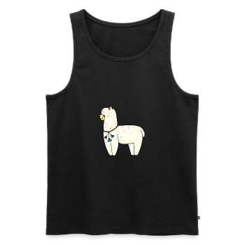Alpaka - Männer Premium Bio Tank Top - Schwarz - Vorne - AI Model Male 178 light (178cm)