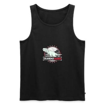 Mens GrandadSaurus Grandad Gifts from Grandchildre - Men's Premium Organic Tank Top - black - Front - AI Model Male 178 light (178cm)