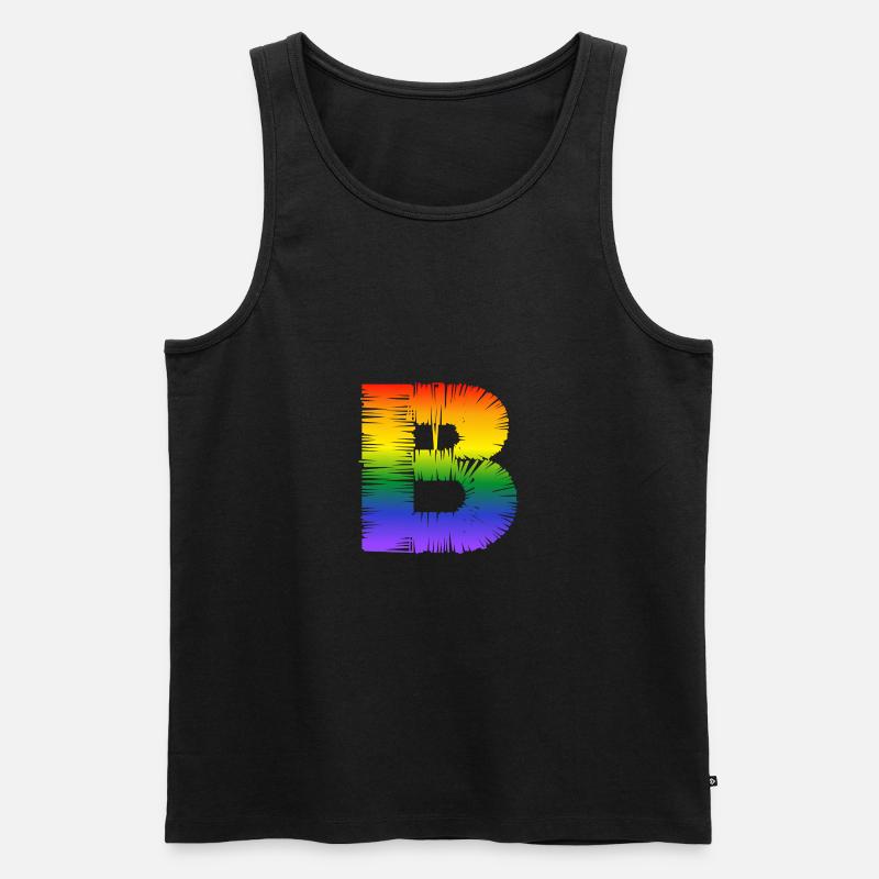 rainbow B - Männer Premium Bio Tank Top - Schwarz