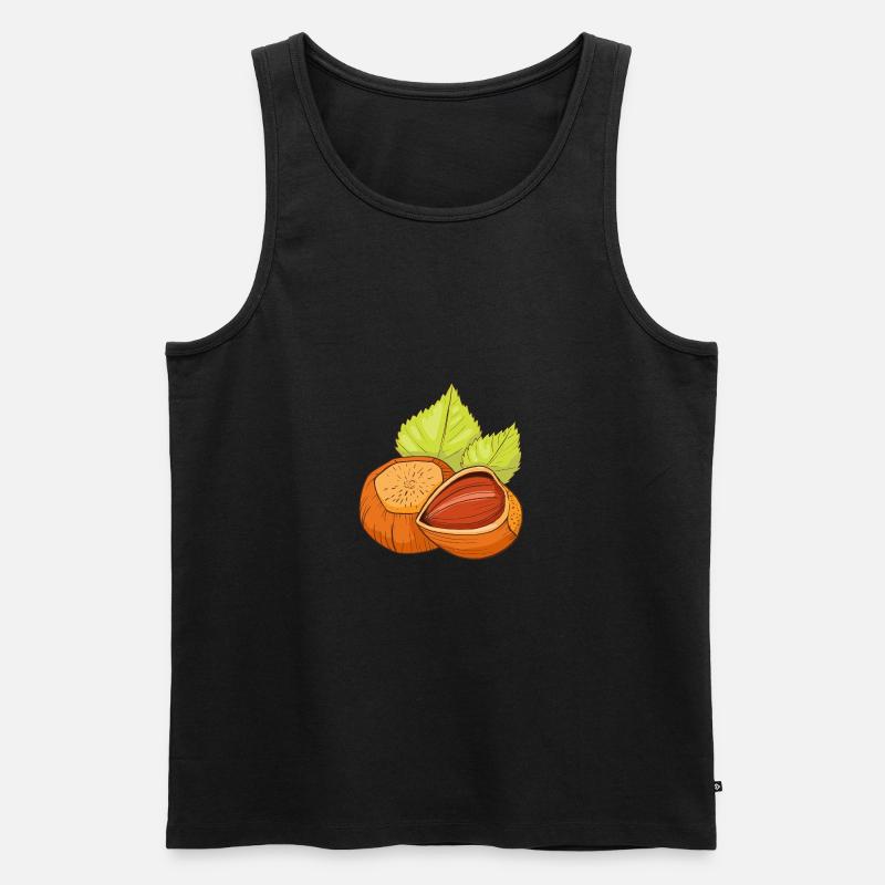 Haselnuss Gemeine Hasel Haselnussstrauch - Männer Premium Bio Tank Top - Schwarz