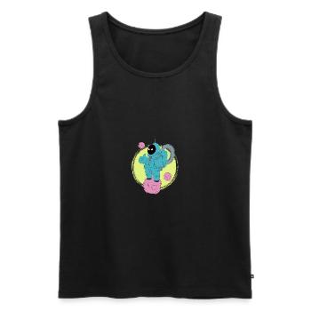 The good astronaut walking - Men's Premium Organic Tank Top - black - Front - AI Model Male 178 light (178cm)