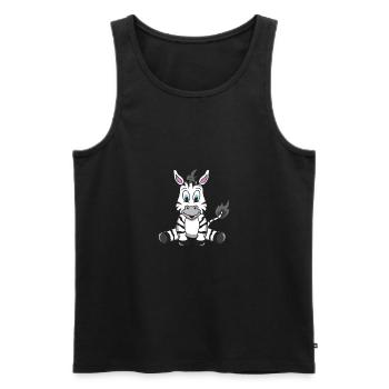 Baby Zebra - Männer Premium Bio Tank Top - Schwarz - Vorne - AI Model Male 178 light (178cm)