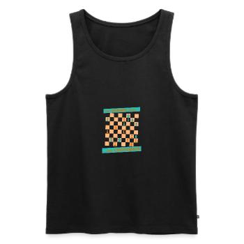Die ORANGE Bewegung ... und CHECKMATE - Anastasia - Männer Premium Bio Tank Top - Schwarz - Vorne - AI Model Male 178 light (178cm)