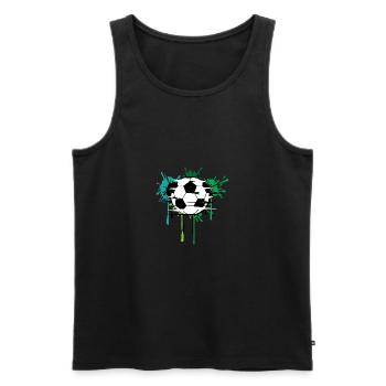 Football - Débardeur bio Premium Homme - noir - Devant - AI Model Male 178 light (178cm)