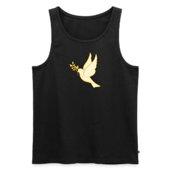 Friedenstaube, hand gezeichnet. Friedenssymbol - Männer Premium Bio Tank Top - Schwarz - Vorne - AI Model Male 178 light (178cm)