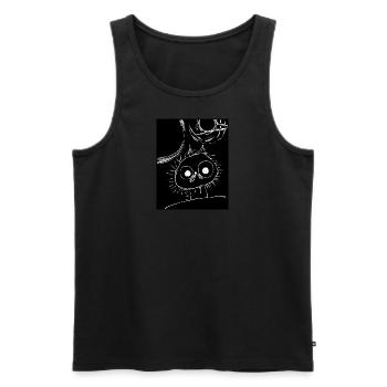 Cat in space - Men's Premium Organic Tank Top - black - Front - AI Model Male 178 light (178cm)