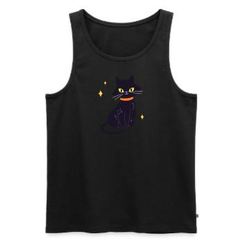 Schwarzer Kater - Männer Premium Bio Tank Top - Schwarz - Vorne - AI Model Male 178 light (178cm)