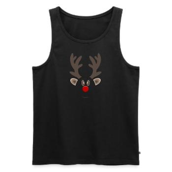 Weihnachtsrentier: Wem gehört die rote Nase? - Männer Premium Bio Tank Top - Schwarz - Vorne - AI Model Male 178 light (178cm)