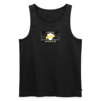 JOIN THE YELLOW TEAM - Männer Premium Bio Tank Top - Schwarz - Vorne - Michal (187cm)