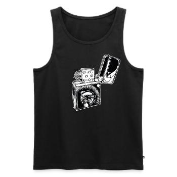 SHARP // Trojan // Feuerzeug - Männer Premium Bio Tank Top - Schwarz - Vorne - AI Model Male 178 light (178cm)