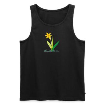 Jonquille aux fleurs printanières - Débardeur bio Premium Homme - noir - Devant - AI Model Male 178 light (178cm)